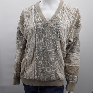 Vintage Protege Collection Chunky v neck Sweater made in USA sz L